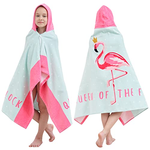 Bavilk Kids Bath Towels, Kids Towel Girls Boys Hooded Beach,Bathroom,Pool Swim Towels 30 × 50 INCH Large Size Ultra Absorbent Cute Cartoon Animal Full Vitality 100% Cotton Wearable Wrap for Child - Image 1