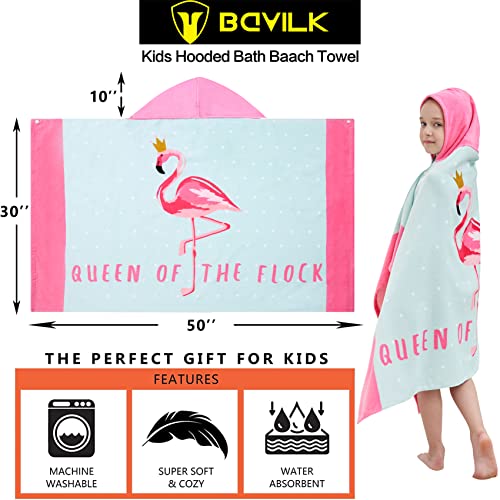 Bavilk Kids Bath Towels, Kids Towel Girls Boys Hooded Beach,Bathroom,Pool Swim Towels 30 × 50 INCH Large Size Ultra Absorbent Cute Cartoon Animal Full Vitality 100% Cotton Wearable Wrap for Child - Image 4