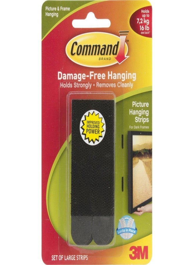 Command Large Picture-Hanging Strips 3KCFF, Black, 8-Strip
