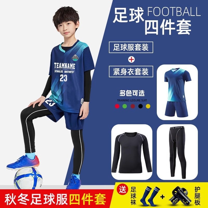 Children'S Football Uniform Suit Boys And Girls Long-Sleeved Training Clothing Team Uniform Football Sports Jersey - Image 2