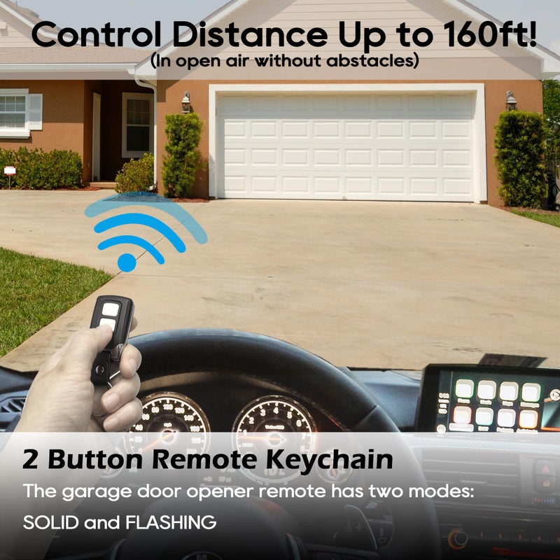 Iqqooe Garage Door Opener Keypad with 2 Garage Door Opener Remote for Liftmaster Chamberlain Craftsman Remote Keypad 877MAX 893LM 893Max 971LM 371LM, Purple Yellow Red Orange Learn Button,3-Year-Warranty - Image 3