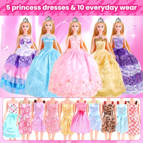 UCanaan Girl Doll and Closet Set with Doll Clothes and Accessories Items Including Fashion Dolls, Dressand Many Other Accessories (Refer Picture Shows)，Best Gitfs for Girls Christmas Birthday - Image 4