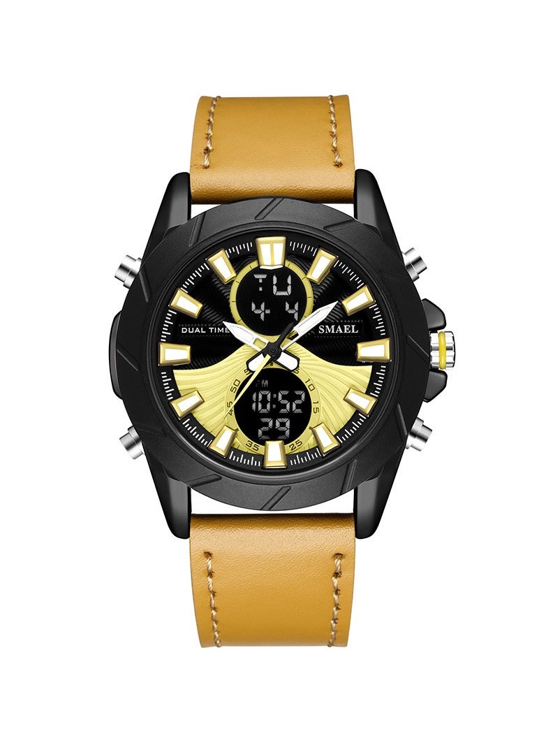 SMAEL Belt casual waterproof sports alloy dual display watch