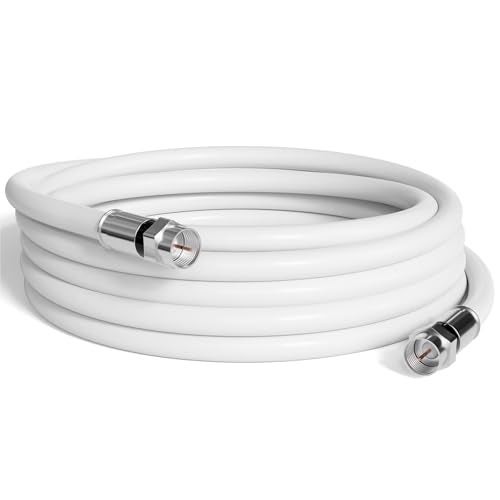 THE CIMPLE CO Coaxial Cable, 25 FT, RG6, Coax, TV Wire, Flexible, Indoor/Outdoor, Cable for High-Speed Internet, Dual Shielded, CATV, UV Resistant, CL2 Rated, 7 Meters, White - Image 1