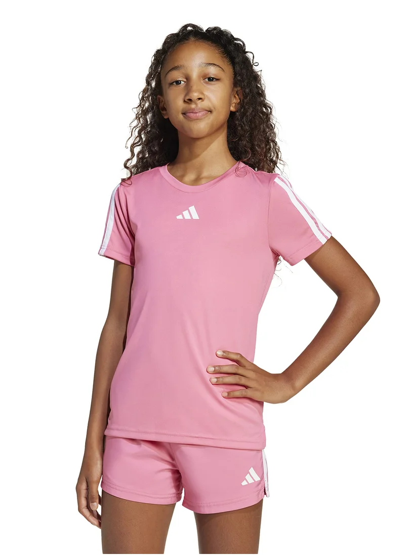 Adidas Youth Training Essential 3 Stripe T-Shirt