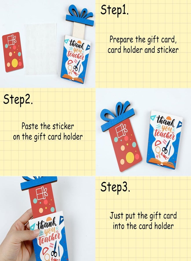 RattanView 8 Pcs End of Year Teacher Gifts Teacher Wood Appreciation Gift Card Holder Bulk Wooden Thank You Money and Gift Card Sleeve Funny Ornament for Graduation Party Decoration(Teachers - Image 5