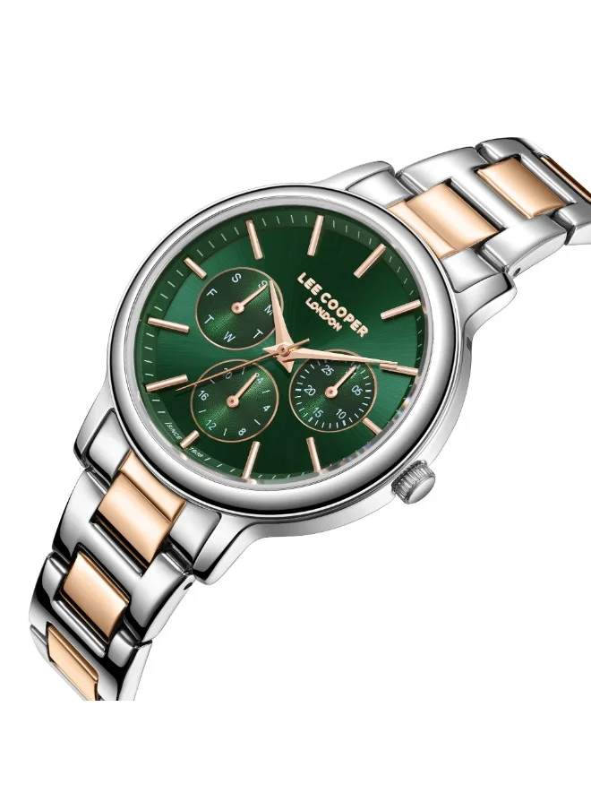 لي كوبر Lee Cooper LC07946.590 Women Multi Function Display Watch & Metal Strap Two Tone