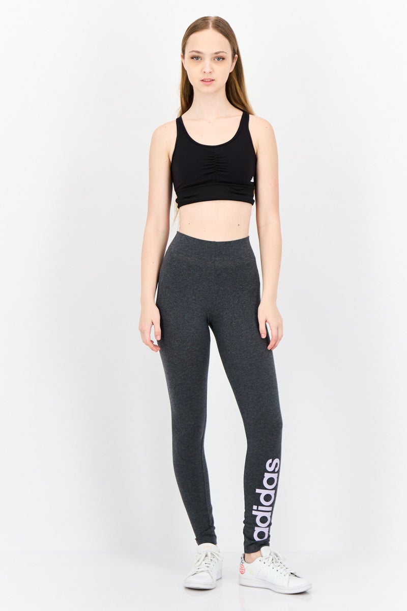 Adidas Women Sportswear Fit Linear Training Leggings, Charcoal - Image 4
