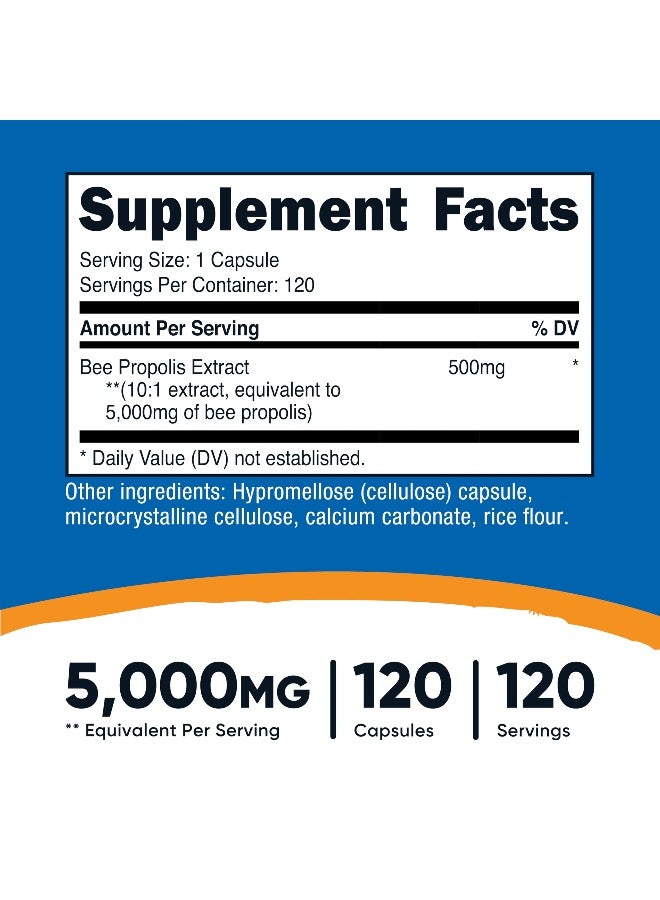 مستخلص بروبوليس النحل من نوتريكوست، 120 كبسولة تكفي لـ 120 حصة في العبوة - خالٍ من الغلوتين والمكونات المعدلة وراثيًا، مكمل غذائي نباتي - Image 2