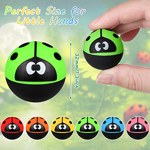 Sotiff 24 Pcs Ladybug Bouncy Balls Ladybug Party Favors Small 32 Mm 13 Inch Rubber 6 Colors Anxiety Fidget Sensory Bouncing Balls for Kid Carnival Prizes Birthday Gift Bag Filling - Image 5
