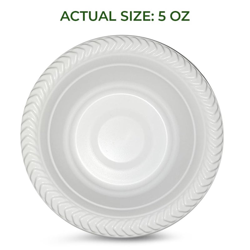 Betta 5 Oz Disposable Plastic Small Dessert Bowls, White, 800 Count, Bulk Case for Schools, Breakrooms and Cafeteria, Microwave Safe (8 Pack Per Box x100) - Image 2