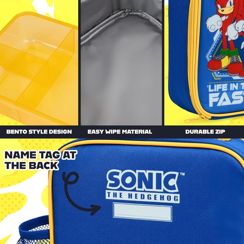 Get Trend Sonic the Hedgehog Lunch Bag, Lunch Box, Water Bottle for Kids 3 Piece Set Bento Box, Insulated Snack Container, Shadow Gifts for Kids (Multi Sonic) - Image 4