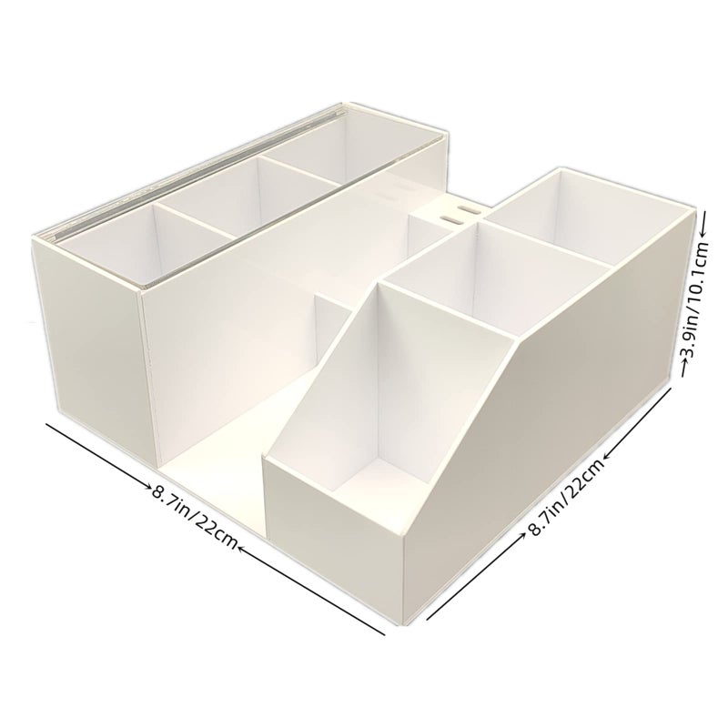 Sisiter Eyelash Beauty Organizer  Acrylic Eyelash Grafting Tool Storage Beauty Tool W/Tweezers Holder Display Boxes for Home Eyelash Salon (White)  - Image 1