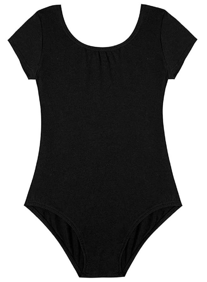 DANSHOW Girls' Team Basic Long Sleeve Leotard for Toddler Gymnastics Dance Ballet, X-short Black, M (Age:4-6Y) - Image 3