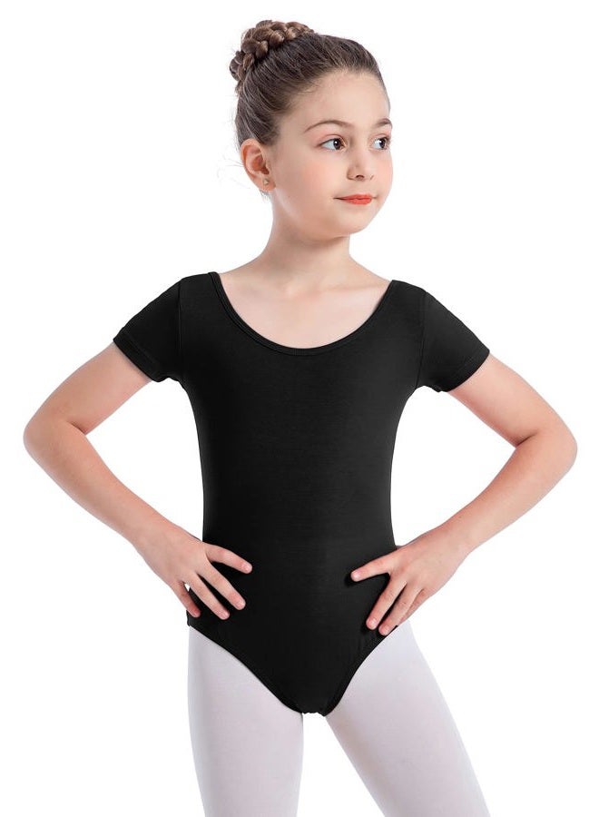 DANSHOW Girls' Team Basic Long Sleeve Leotard for Toddler Gymnastics Dance Ballet, X-short Black, M (Age:4-6Y) - Image 2