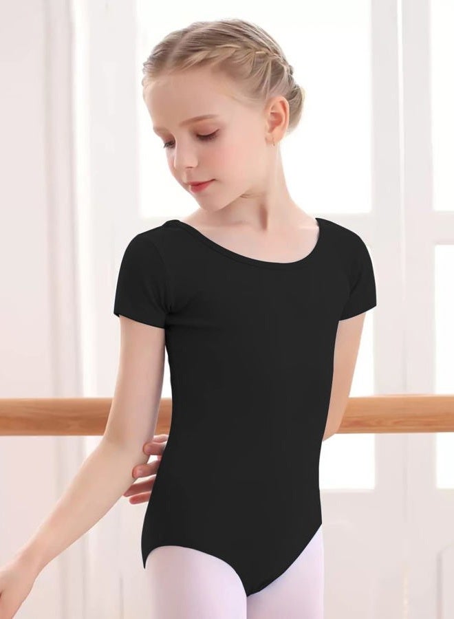 DANSHOW Girls' Team Basic Long Sleeve Leotard for Toddler Gymnastics Dance Ballet, X-short Black, M (Age:4-6Y) - Image 4