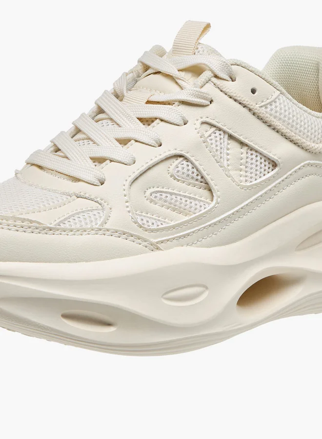 MISSY Women's Panelled Sneakers with Lace-Up Closure
