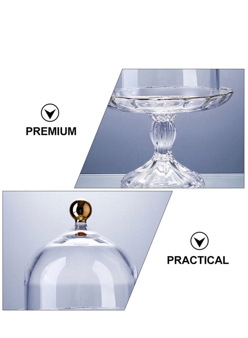 Arabest طبق حلوى زجاجي 1 قطعة مع غطاء زجاجي لعرض الكعك وحلويات الكعك مع غطاء، حامل كعكة مع غطاء، صينية كعكة زجاجية مع غطاء. - Image 3