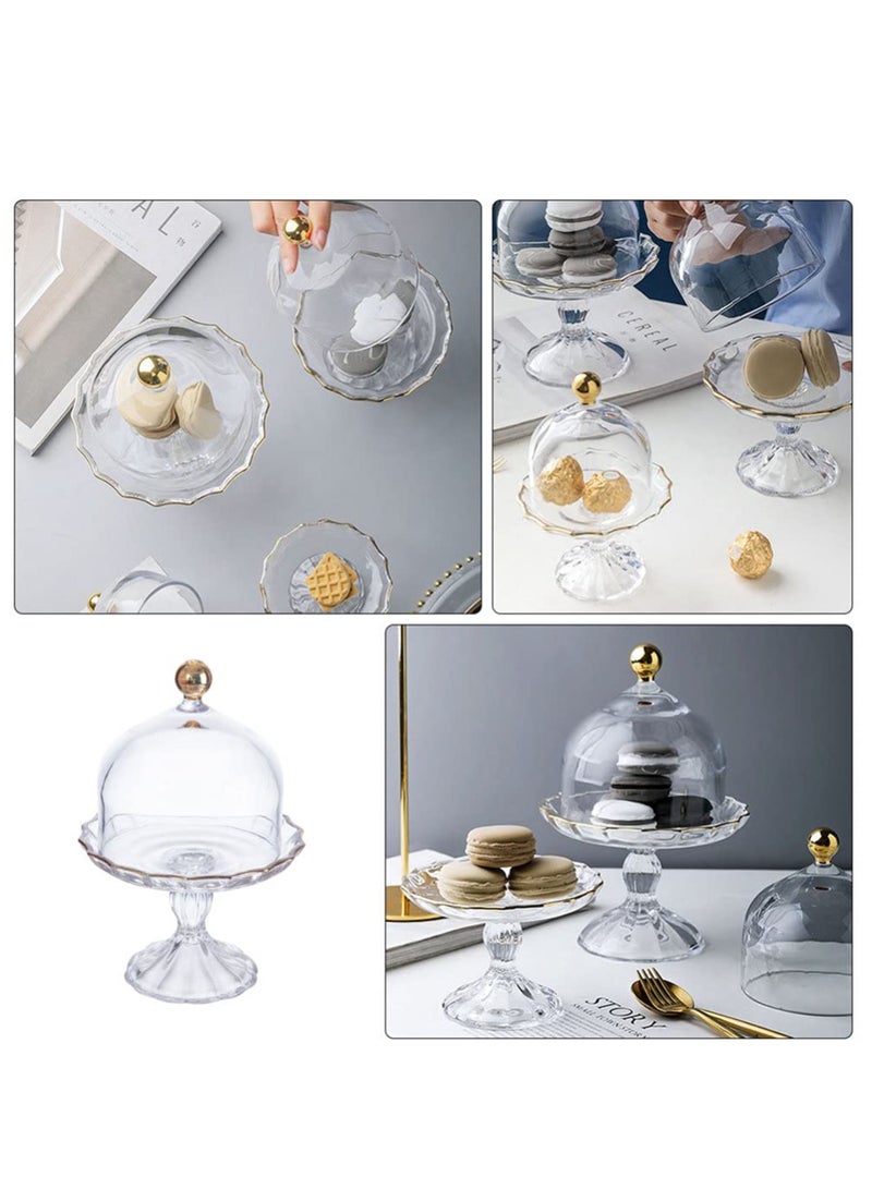 Arabest طبق حلوى زجاجي 1 قطعة مع غطاء زجاجي لعرض الكعك وحلويات الكعك مع غطاء، حامل كعكة مع غطاء، صينية كعكة زجاجية مع غطاء. - Image 4