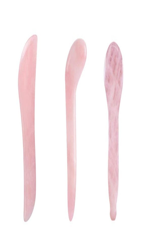 KANHA HANDICRAFT's Rose Quartz Stone Gua Sha Board Set of 3,Natural Healing Stone Gua Sha Tool for Facial Skincare,Anti -Aging,Anti-Wrinkles. - Image 1