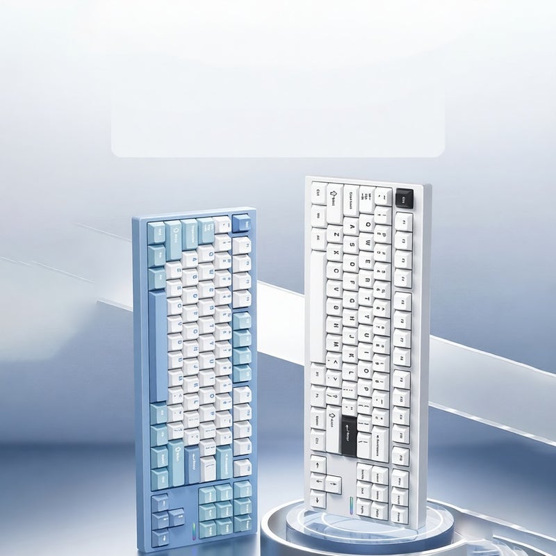 MCHOSE MC-GX87-13 Aluminium Wireless Mechanical Keyboard, Wired 2.4G BT Connectivity Tri-Mode Aluminium Custom Keyboard, GASKET Construction, Full Keyboard