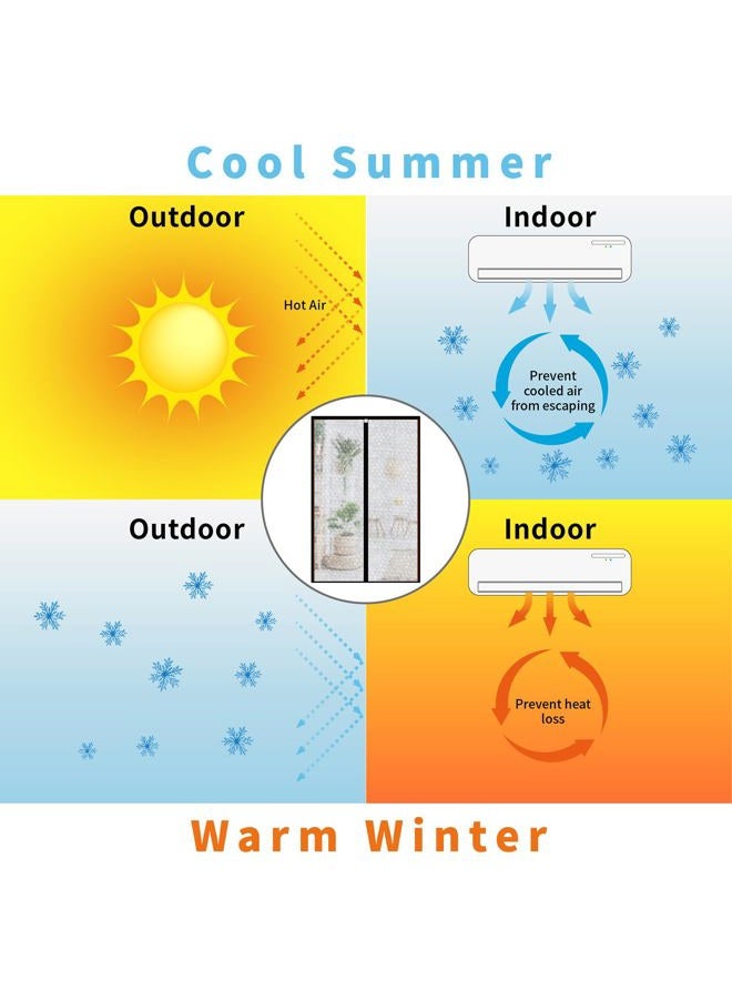 CHIYUNS Magnetic Thermal Insulated Door Curtain 30 x 79 inch, Transparent Door Cover, Keep Warm in Winter Cool in Summer, Self Sealing, Pet and Kid Friendly - Image 3