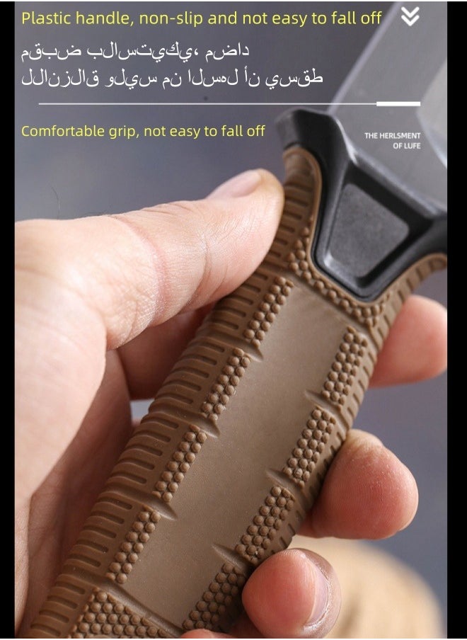 Blacksmith - 7CR13MOV Steel Outdoor Sharp High Hardness Wilderness Survival Knife Camping Mountaineering Knife With Flint - Brown - Image 1