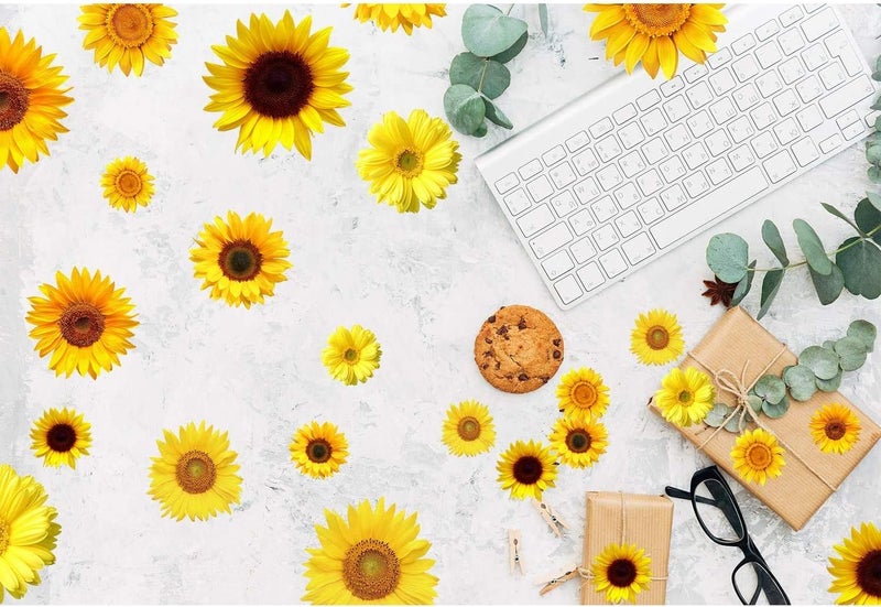 Zonon 72 Piece Summer Wall Decals  Removable Sunflower Stickers 3D Peel  Stick Decals for Cars Crafts Baby Bathroom Kids  Living Room Decor - Image 5