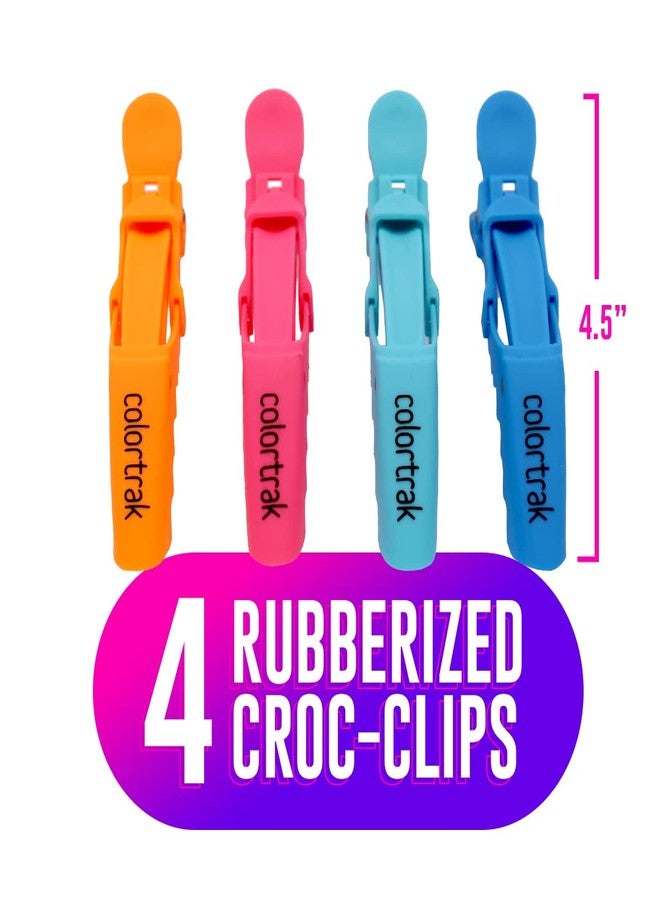 Colortrak Professional Hair Coloring Kit (12 Pieces), Color Like a Pro with 4 Extended Length Carbon Fiber Combs, 4 Feather Bristle Brushes, 4 Rubberized Croc Clips - Image 3