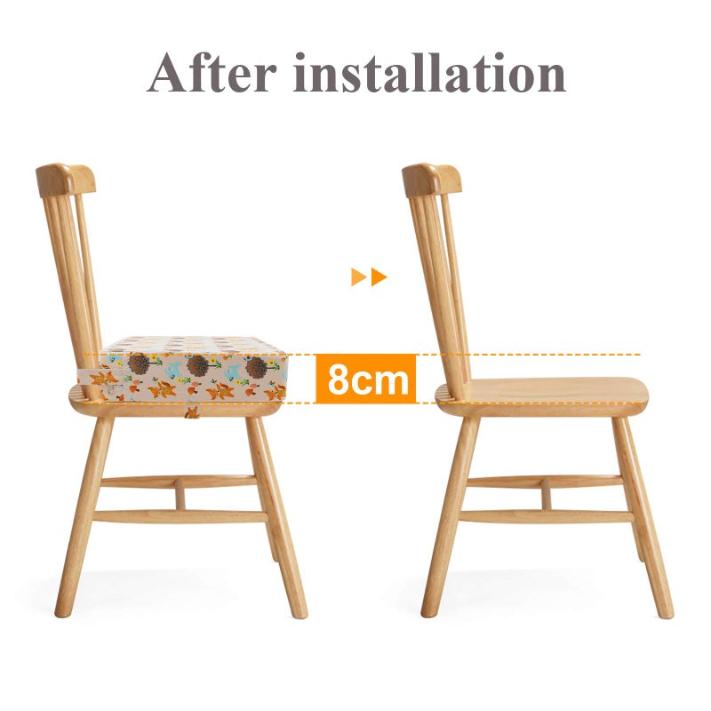 Sunmall Dining Chair Heightening Cushion Portable Dismountable Adjustable Highchair Booster for Baby Toddler Kids Infant Washable Thick Chair Seat Pad Mat (Orange) - Image 2