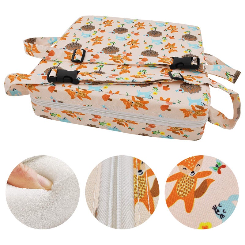 Sunmall Dining Chair Heightening Cushion Portable Dismountable Adjustable Highchair Booster for Baby Toddler Kids Infant Washable Thick Chair Seat Pad Mat (Orange) - Image 3