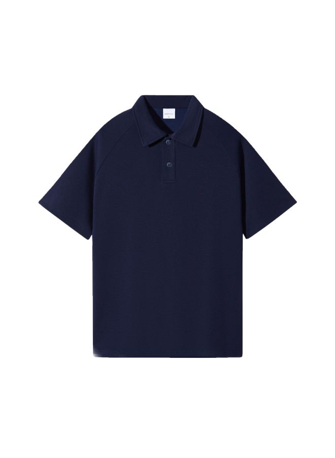 Retro Hong Kong Style Shoulder Sleeve Polo Shirt Women Simple Solid Color Blank Collar Short Sleeve Work Uniform T-shirt - Image 1