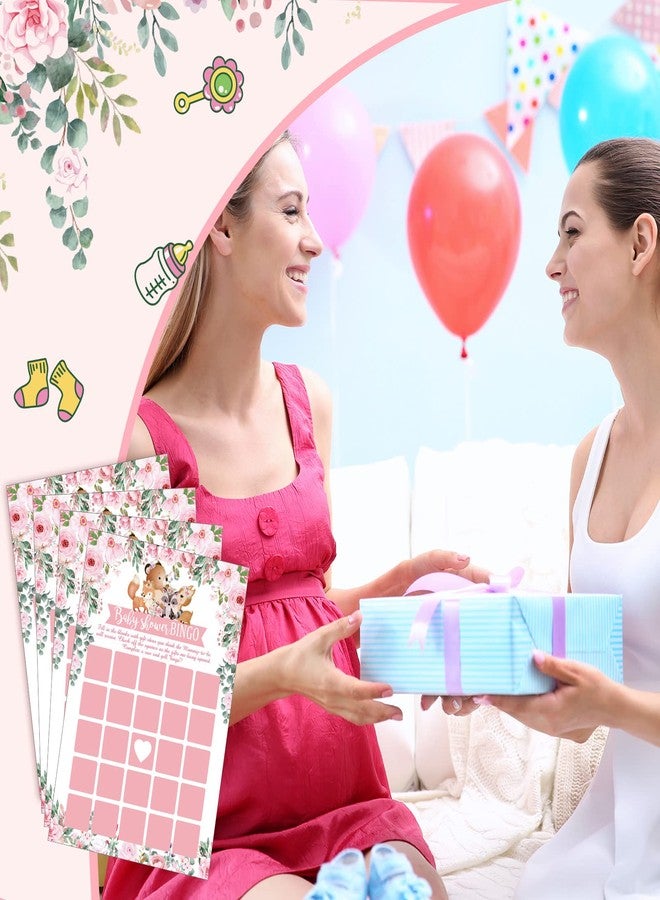 Leinuosen 145 Pieces Woodland Baby Shower Game Floral Forest Animals 5 Games Set Funny Activities with 20 Pencils for Kids Include Baby Descriptions and Wishes - Image 5