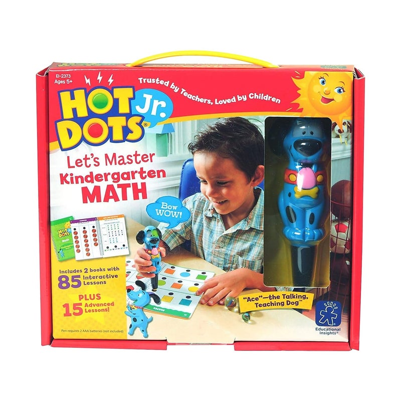 Educational Insights Hot Dots Jr. Letâ€™s Master Kindergarten Math Set, Homeschool & School Math Workbooks, 2 Books & Interactive Pen, 100 Math Lessons, Ages 5+