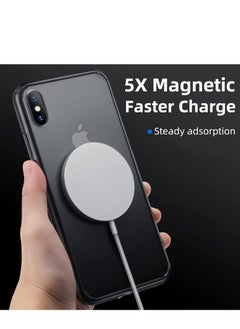 Generic Built in Magnets Compatible with MagSafe Clear Hard PC Back Cover Soft TPU Frame Shockproof Protective Slim Bumper Case for iPhone xs max  Black  - Image 3