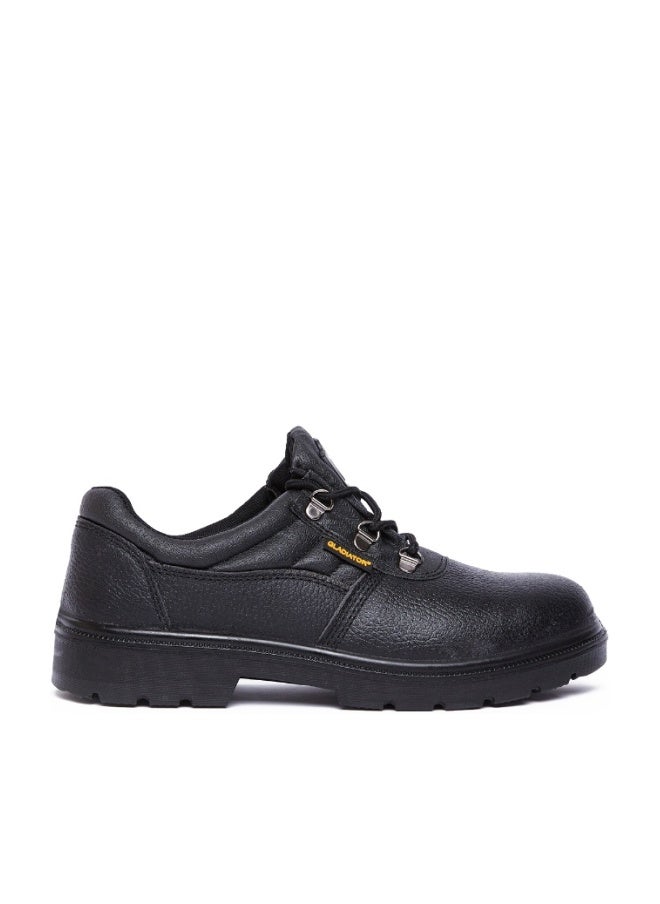 Gladiator 4010 Men’s Steel Toe Leather Safety Shoes, Black, EX S3, Low Ankle, Lace-Up - Image 1