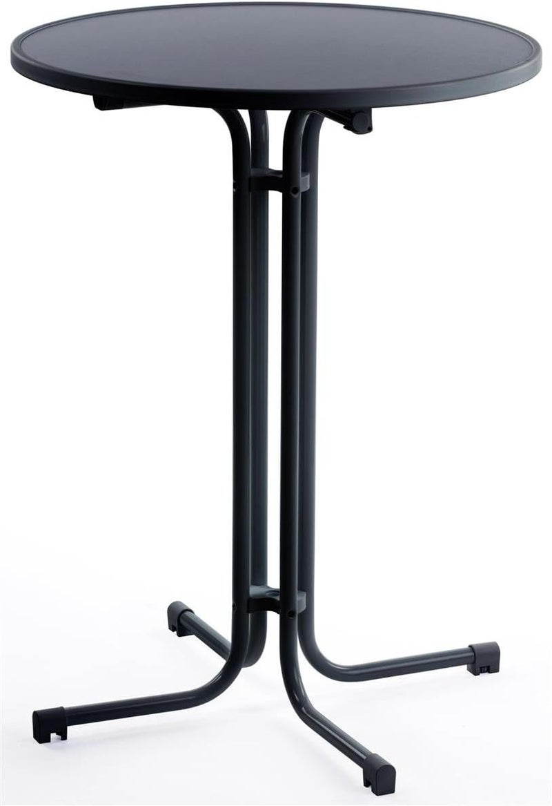 Displays2go Displays2go 315 Inch Round Highboy Table with MDF Top 4225 Inch Pub Table with Folding Design Black  - Image 1