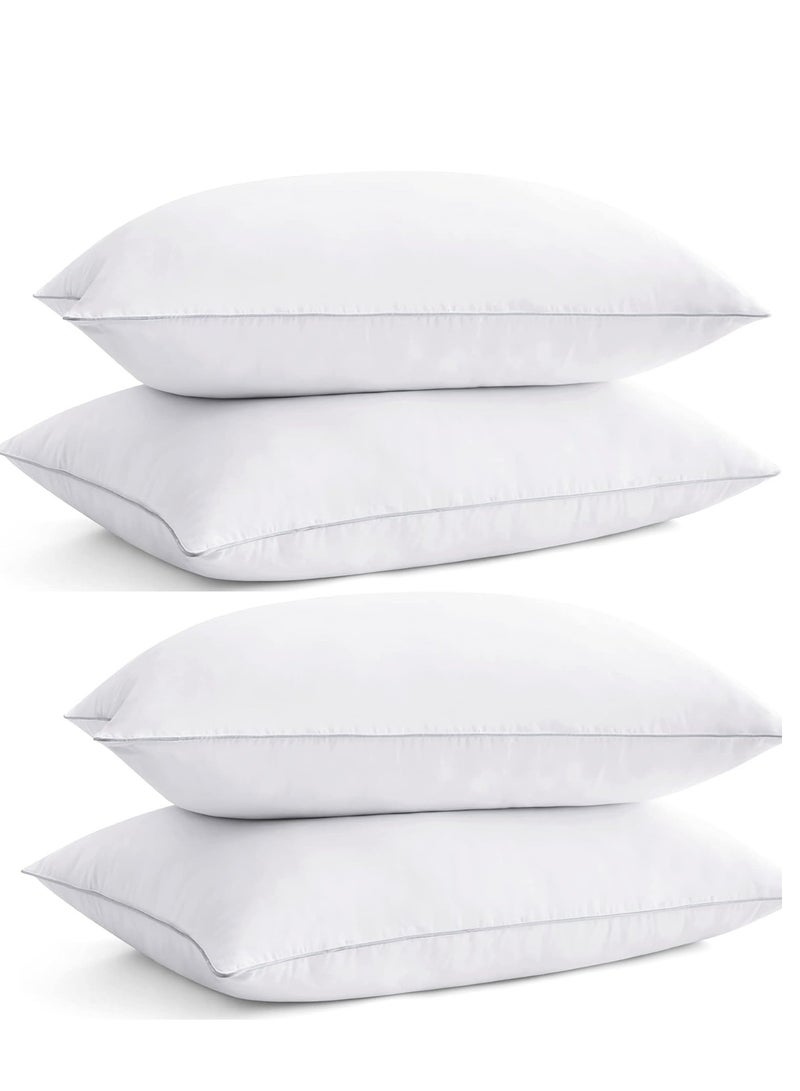 Sleep night Pack of 4 Sleep night Sleep Pillows Size 48 cm X 74 cm 7D Polyester Fiber Filling 1100 grams Weights Soft Feel Color White  - Image 1