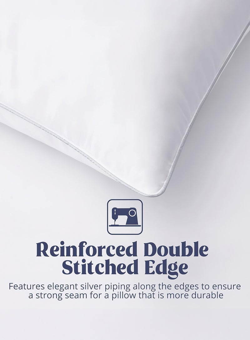 Sleep night Pack of 4 Sleep night Sleep Pillows Size 48 cm X 74 cm 7D Polyester Fiber Filling 1100 grams Weights Soft Feel Color White  - Image 3