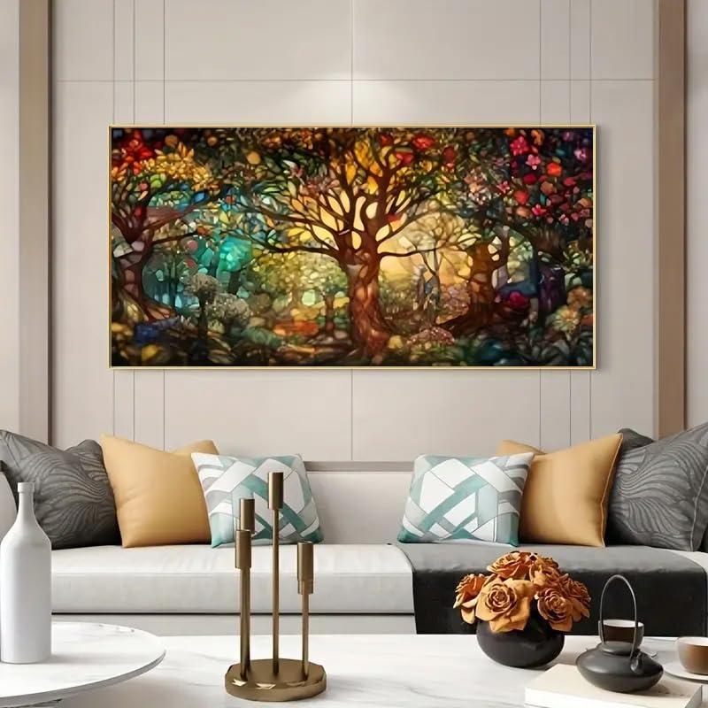 MOMDEDP 5D Tree of Life Diamond Art Kits for Adults,5D Diamond Painting DIY Large Size Diamond Art Diamond Painting Kits for Adult,Round Full Drill Diamonds, Diamond Art Kits for Home Decor 16x28 inch - Image 2