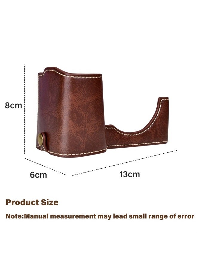 Rieibi حافظة كاميرا ZV-E1، حافظة نصفية من جلد PU متوافقة مع Sony ZV-E1، ZVE1، بني - Image 2