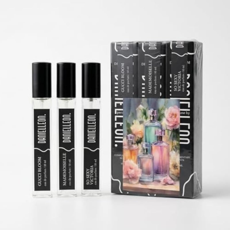 Daniel Leon Women's Perfume Set 3 x 10ml - G-Bloom, Coco Mademoiselle & So Sexy Inspired Fragrance Collection - Long Lasting Eau de Parfum - Mini Travel Size Luxury Gift Set - Image 1