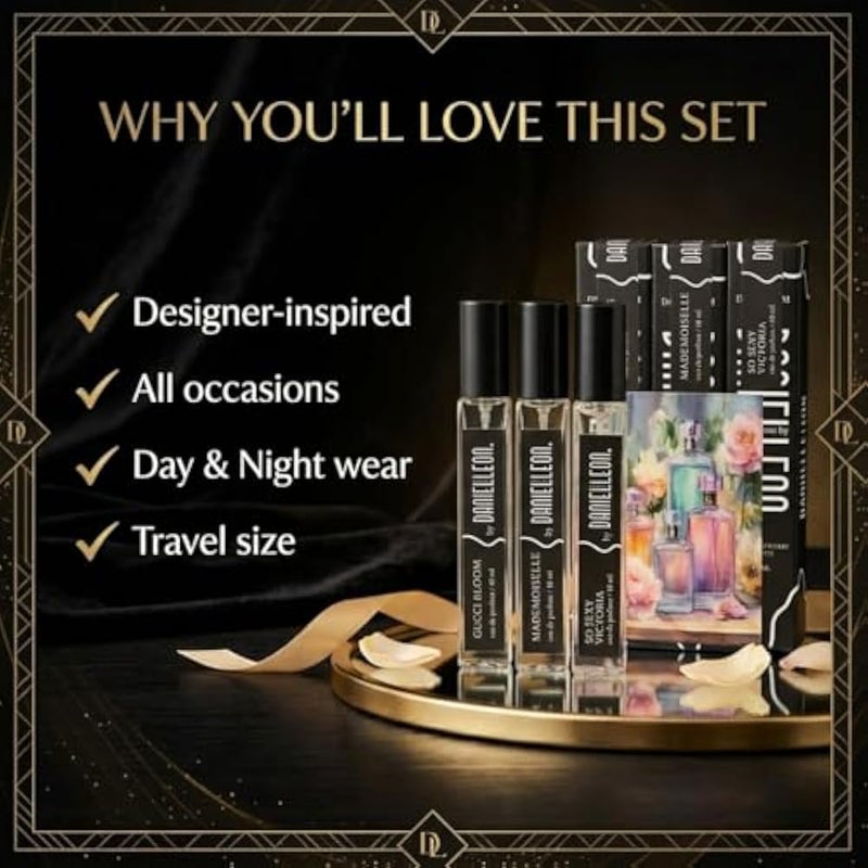 Daniel Leon Women's Perfume Set 3 x 10ml - G-Bloom, Coco Mademoiselle & So Sexy Inspired Fragrance Collection - Long Lasting Eau de Parfum - Mini Travel Size Luxury Gift Set - Image 3