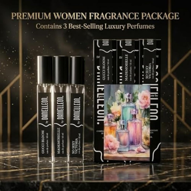 Daniel Leon Women's Perfume Set 3 x 10ml - G-Bloom, Coco Mademoiselle & So Sexy Inspired Fragrance Collection - Long Lasting Eau de Parfum - Mini Travel Size Luxury Gift Set - Image 2