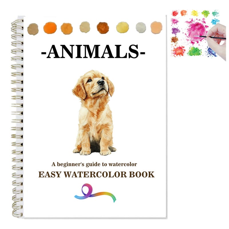 OYVOYV Watercolor Workbooks with 12 Illustractions Beginner Friendly Coloring Book Painting Kit Easy Nature Scenes Paint Set for Creative Exploration Gift for Adults Animals Without Palette - Image 2