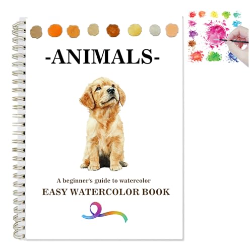 OYVOYV Watercolor Workbooks with 12 Illustractions Beginner Friendly Coloring Book Painting Kit Easy Nature Scenes Paint Set for Creative Exploration Gift for Adults Animals Without Palette - Image 1