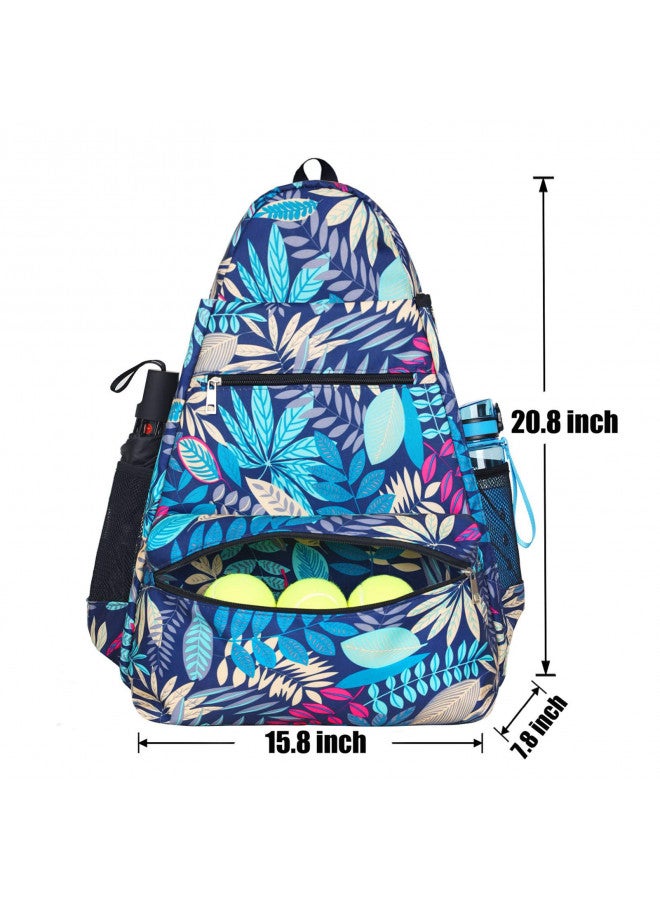 ACOSEN ACOSEN Tennis Bag Tennis Backpack - Large Tennis Bags for Women and Men to Hold Tennis Racket,Pickleball Paddles, Badminton Racquet, Squash Racquet,Balls and Other Accessories (Green Floral) - Image 1