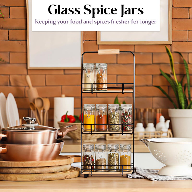 Teecyhooo 3 oz Small Glass Spice Jars Bottles Bulk 48 Pack Airtight Spice Containers Jars with Lids Mason Leak Proof Rubber Gasket for Picnic, Ketchup, Herbs(Transparent) - Image 4