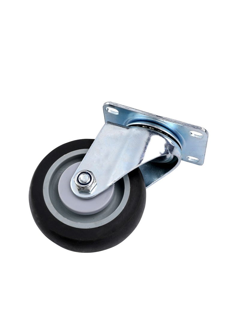 BMB tools 2-Piece 100mm Grey TPR Double Ball Bearing Caster - Swivel - Plate - Image 4