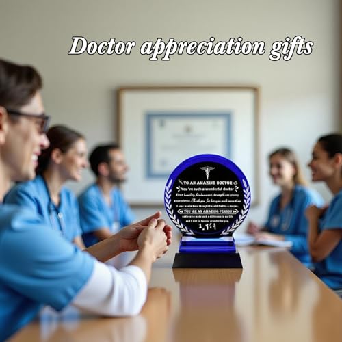 Qianwei Doctor Appreciation Gifts for Women Men - Crystal Plaque Keepsakes with Light Base - Best Thank You Doctors Gift for Doctors' Day Birthday Christmas Thanksgiving Grateful Dr. Decor For Female Friend - Image 5
